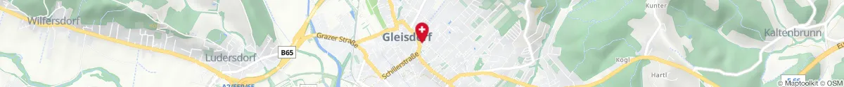 Map representation of the location for Stadtapotheke Gleisdorf in 8200 Gleisdorf